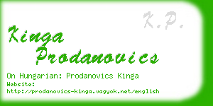 kinga prodanovics business card